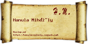 Hanula Mihály névjegykártya